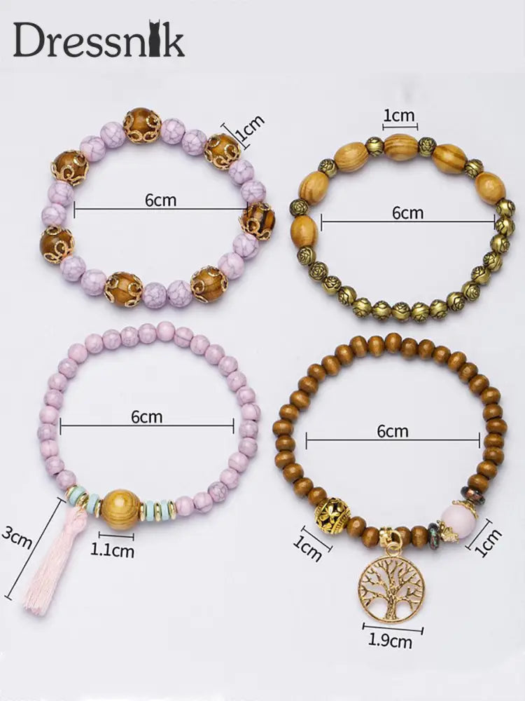 4-teilige Armband-Sets für Damen