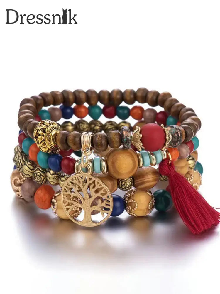 4-teilige Armband-Sets für Damen Rot / EINS