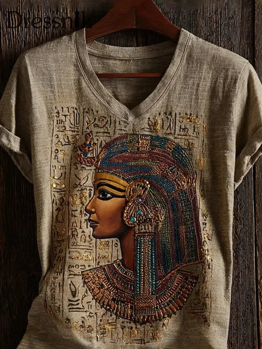 Alt ägyptisches T Shirt mit Frauen Print als bild / S