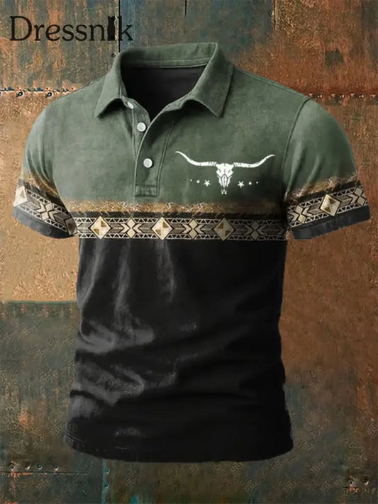 Bedrucktes Herren Hemd im Western Stil als bild / S