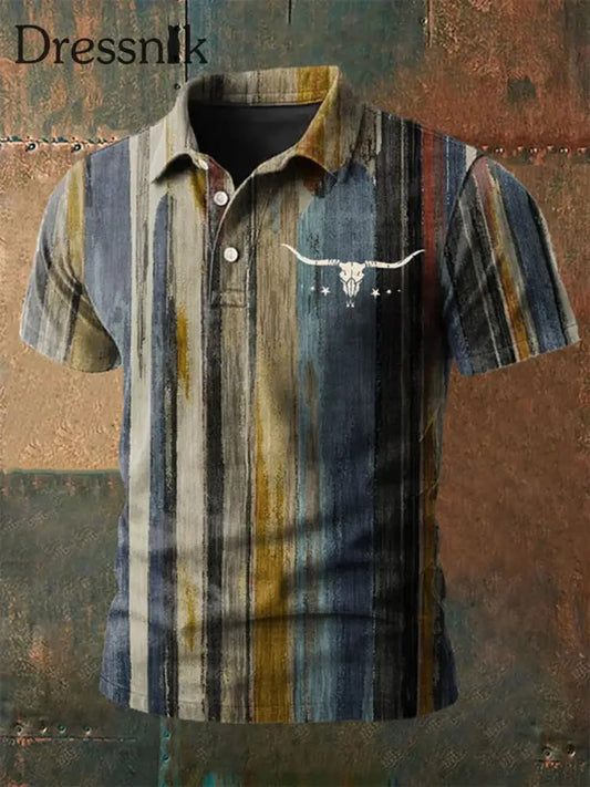 Bedrucktes lässiges Herren hemd im westlichen Stil als bild / S