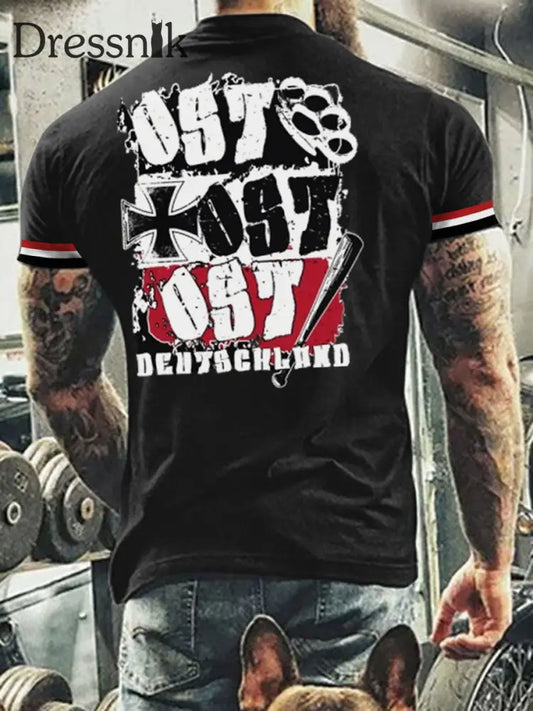 Bedrucktes T-Shirt für Herren Ost Ost deutschland Schwarz / S