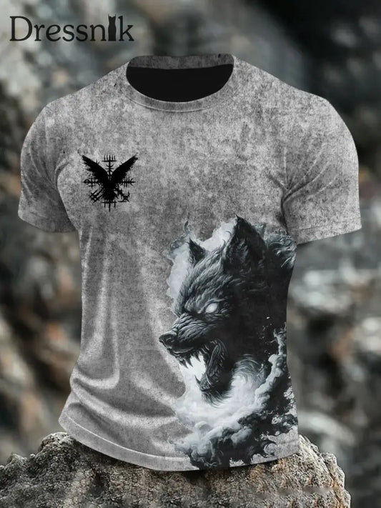 Bedrucktes T-Shirt für Herren Viking Hellgrau / S