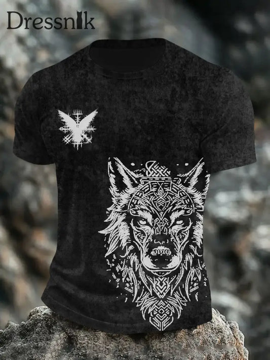 Bedrucktes T-Shirt für Herren Viking Schwarz / S