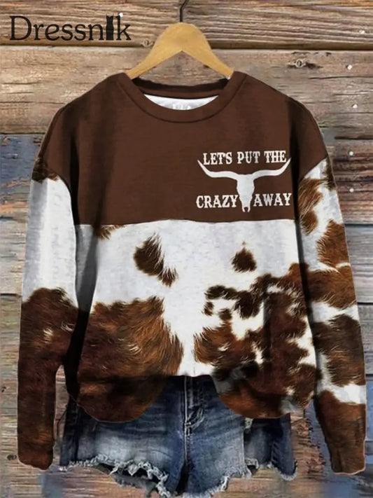 Damen Let’s Put The Crazy Away Print Casual Sweatshirt als bild / S