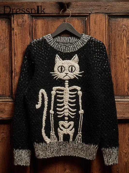 Damen Vintage Animal Print Komfort Casual Pullover A / S