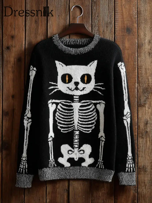 Damen Vintage Animal Print Komfort Casual Pullover A / S