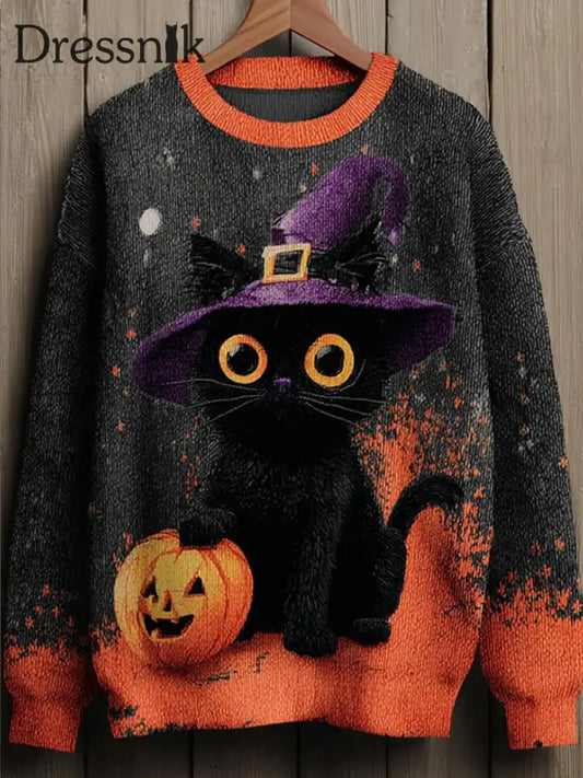 Damen Vintage Animal Print Komfort Casual Pullover A / S