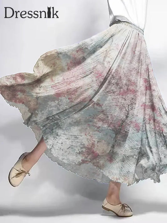 Damen Vintage Blumen bedruckte Baumwoll kleider bunt / S