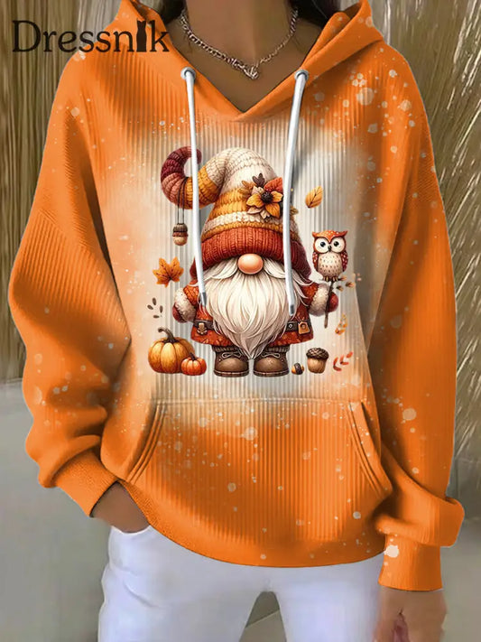 Damen Vintage Thanksgiving Gnome Casual Hoodie mehrfarbig / S