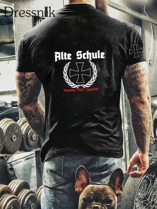 Deutsches Kunstdruck-Kurzarm-T-Shirt fĂŒr MĂ€nner A / S