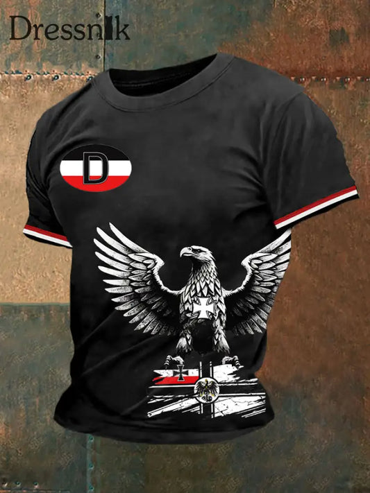 Deutschland bedrucktes Kurzarm-T-Shirt für Männer Schwarz / S