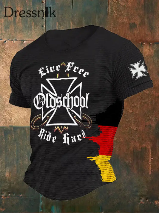 Deutschland Print T-Shirt für Männer Schwarz / S