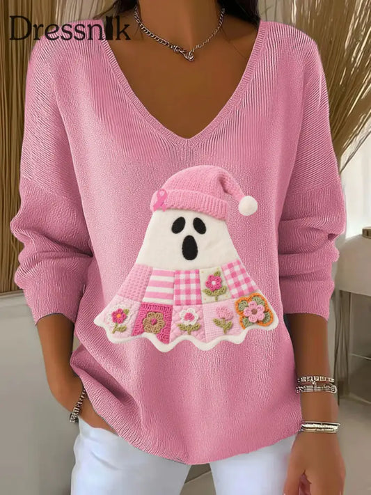 Frauen Brustkrebs Bewusstseins druck Casual Top Rosa / S