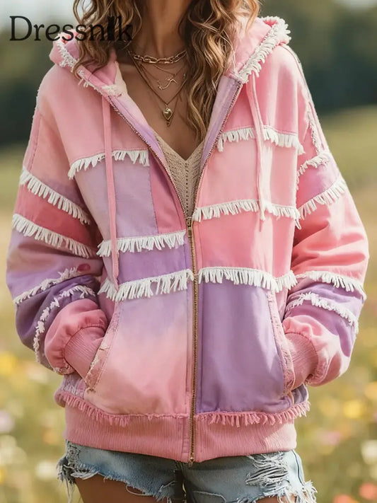 Frauen-Kapuzen pullover für Brustkrebs Rosa / S