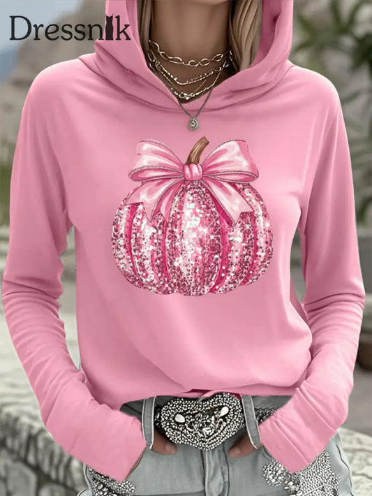 Frauen Rosa Kürbis Brustkrebs Sensi bilisierung Unterstützung Kapuzen oberteil Rosa / S