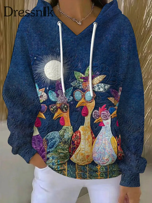 Frauen Thanksgiving Truthahn Print Casual Hoodie als bild / S