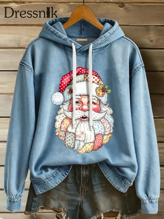 Frauen Weihnachts mann Hoodies blau / S