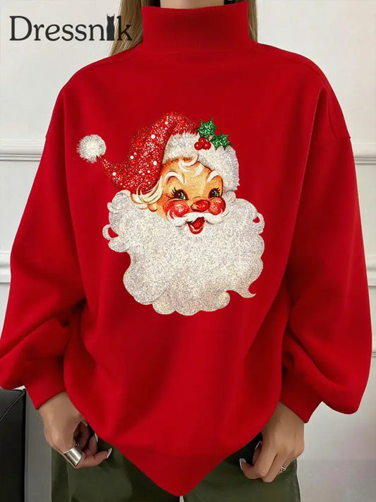 Frauen Weihnachts mann regelmäßige Sweatshirt Rot / S
