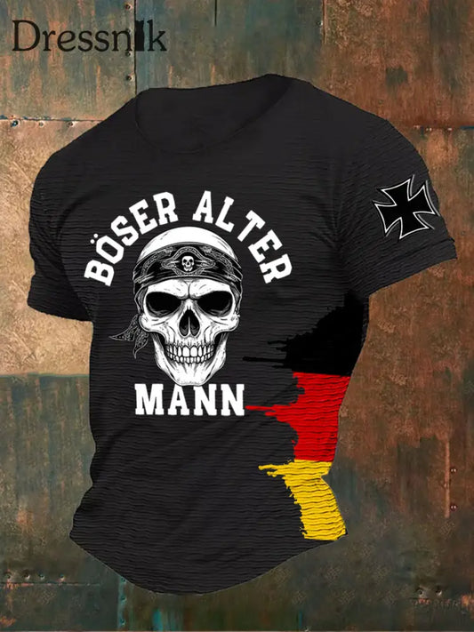 Gedrucktes Herren-T-Shirt von Böser alter Mann Schwarz / S