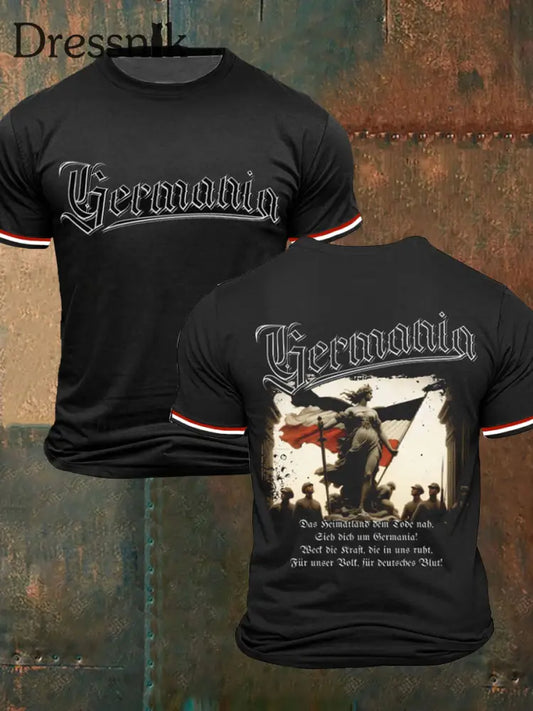 Germania-bedrucktes Kurzarm-T-Shirt fĂŒr MĂ€nner Schwarz / S
