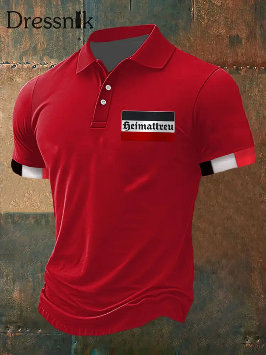 Heim treu Bedrucktes Kurzarm-Polos hirt fĂŒr Herren Rot / S