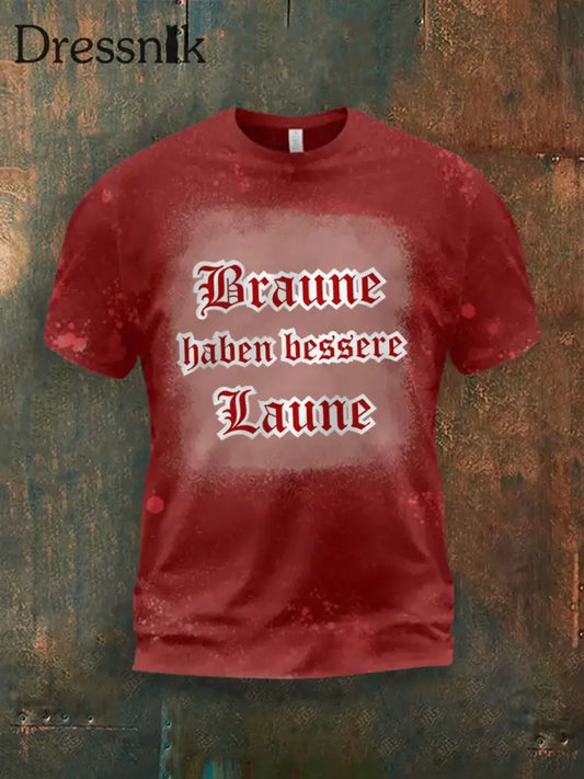 Herren Braune Haben Bessere Launen Bedrucktes Kurzarm-T-Shirt Bild 1 / S