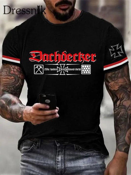 Herren Dachdecker Wir halten Deutschland bedrucktes T-Shirt Schwarz / S