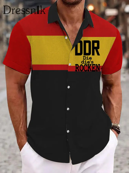 Herren DDR Die Die Rocken Bedrucktes Kurzarm-T-Shirt als bild / S