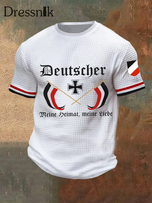 Herren Deutscher Durch Die Gnade Gottes Bedrucktes Kurzarm-T-Shirt Weiß / S