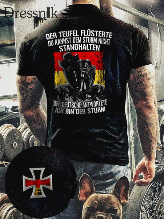 Herren Deutscher Sturm bedrucktes Kurzarm-T-Shirt Bild 1 / S