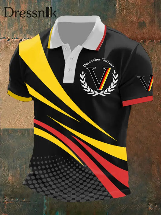 Herren Deutsches Veteranen-Kurzarm-Polo-Shirt als bild / S