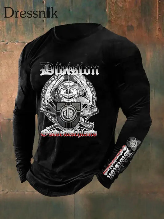 Herren Division Ost deutschland Langarm T-Shirt gedruckt Schwarz / S