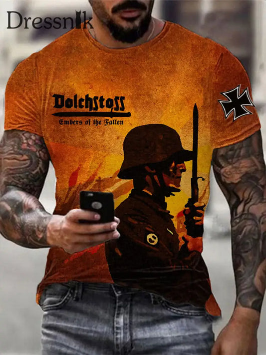 Herren Dolch stoss Glut des gefallenen T-Shirts als bild / S