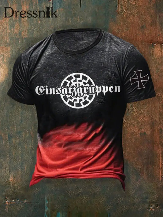 Herren Elite Gruppe Sonnenrad Deutsch WWII Patriotisches T-Shirt als bild / S