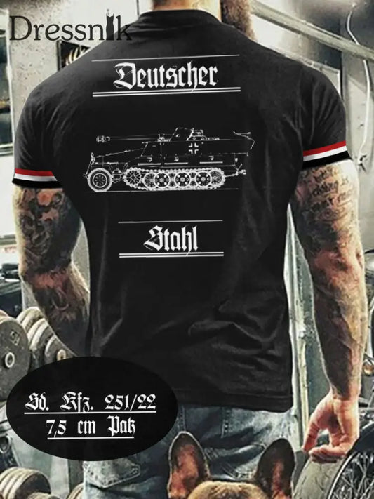 Herren fahrten der Wehrmacht - Sd.Kfz 251/22 - 7,5cm pak T-Shirt Schwarz / S