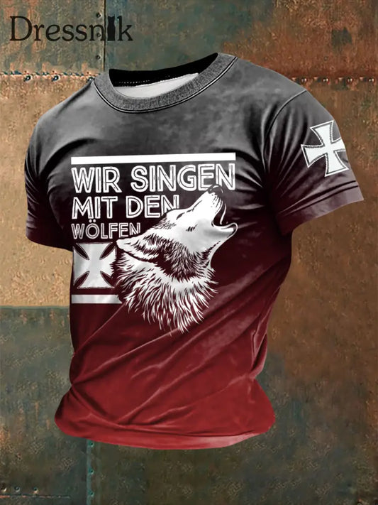 Herren Frei & Böse bedrucktes Kurzarm-T-Shirt Schwarz / S