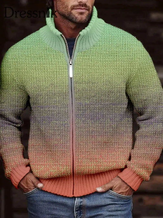 Herren Gradienten farbe Gemütliche Strickjacke als bild / S