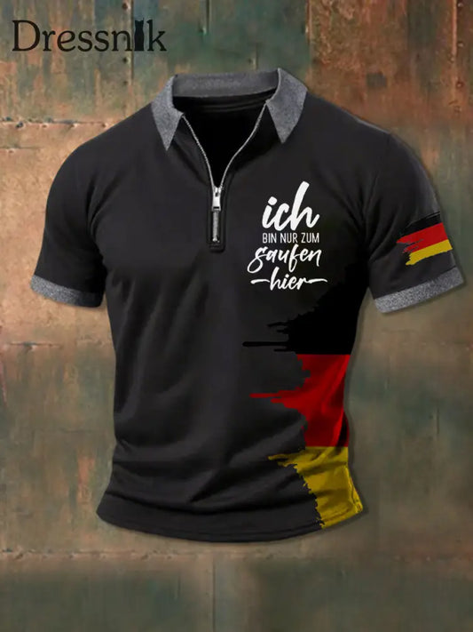 Herren Ich Bin Nur Zum Gauben Hier Bedrucktes POLO Shirt Schwarz / S