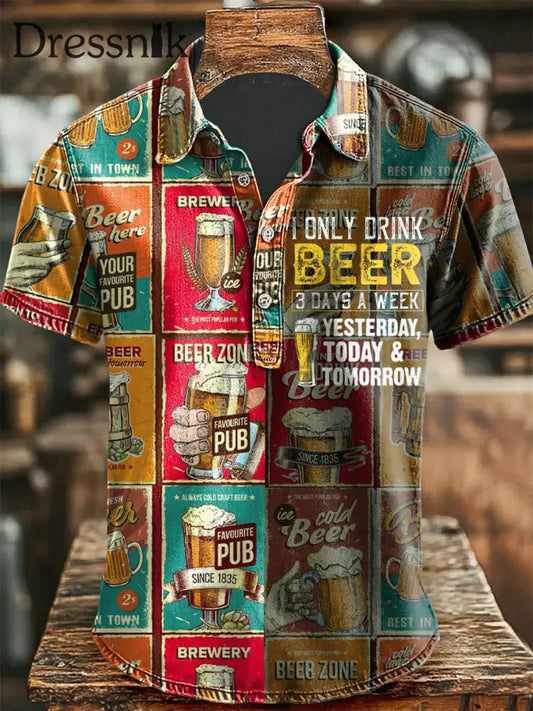 Herren Lustiges Ich trinke nur Bier 3 Tage pro Woche Kurzarm hemd als bild / S