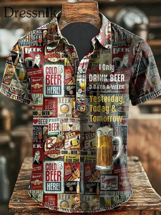 Herren Lustiges Ich trinke nur Bier 3 Tage pro Woche Kurzarm hemd als bild / S