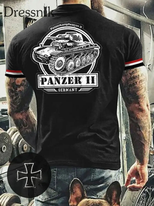Herren Panzer II T-Shirt Schwarz / S