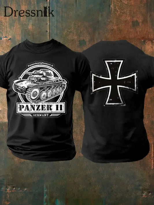 Herren Panzer II T-Shirt Schwarz / S