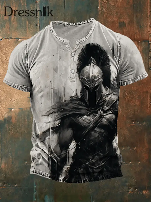 Herren Retro setzen auf die volle RĂŒstung von Godd Faith bedrucktes T-Shirt als bild / S