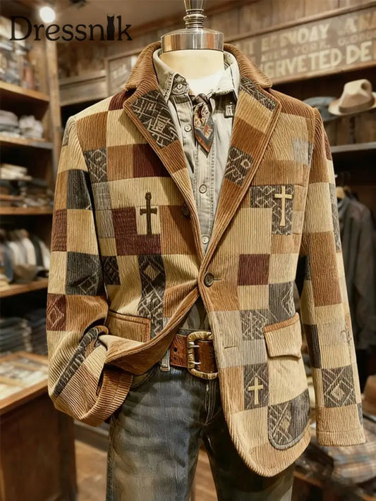 Herren Retro Western Style Casual Blazer als bild / S