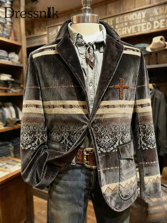 Herren Retro Western Style Casual Blazer als bild / S