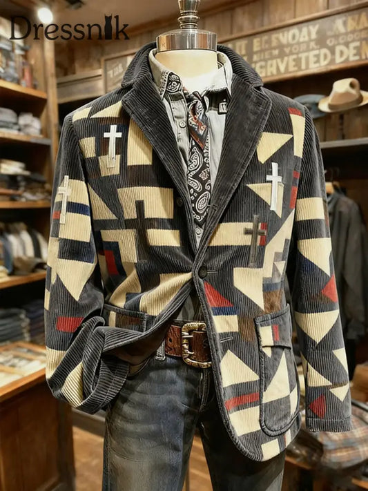 Herren Retro Western Style Casual Blazer als bild / S