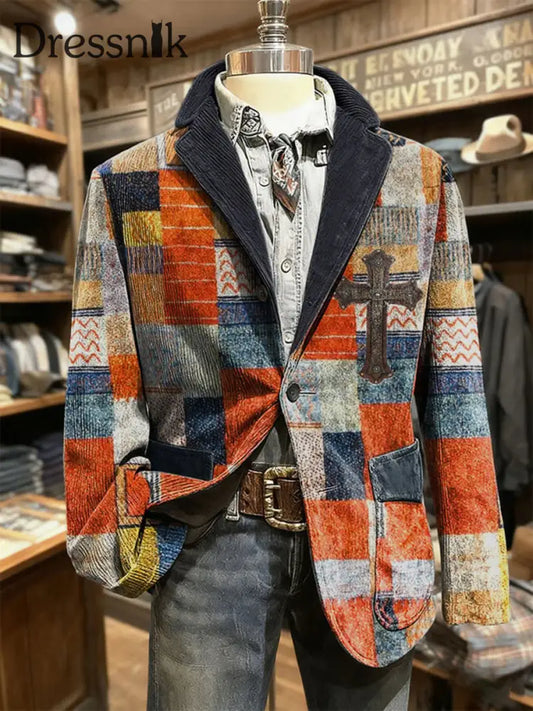 Herren Retro Western Style Casual Blazer als bild / S
