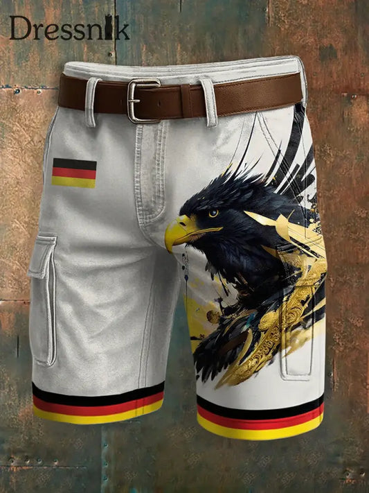 Herren Shorts mit deutschem Adler druck Weiß / S