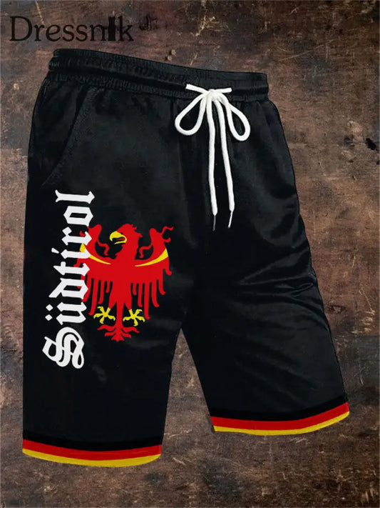 Herren Süd tirol Print Freizeit shorts Schwarz / S